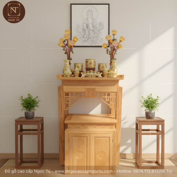 bàn thờ gỗ sồi chung cư - bts 082